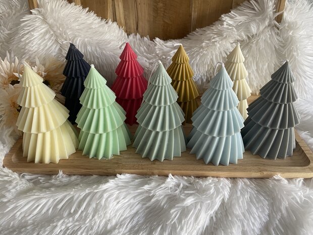 Kerstboom sier en geurkaars S of M sojawas handgemaakt