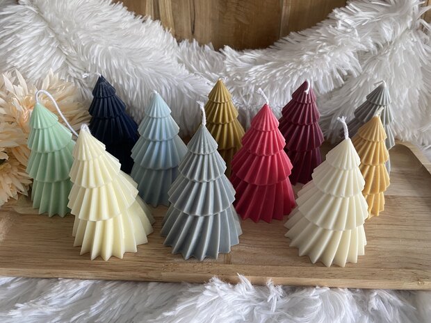 Kerstboom sier en geurkaars S of M sojawas handgemaakt