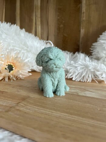 Hondje sier en geurkaars sojawas handgemaakt