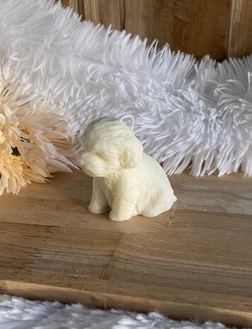 Hondje sier en geurkaars sojawas handgemaakt